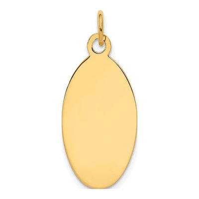 14K Yellow Gold Elliptical Disc Charm