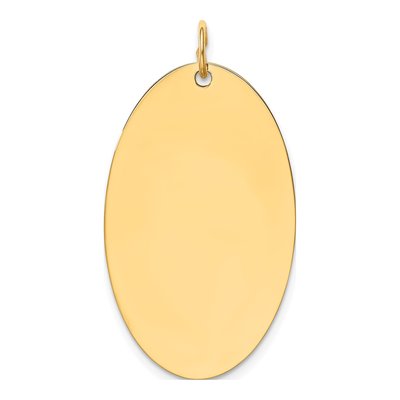 14K Yellow Gold Elliptical Disc Charm