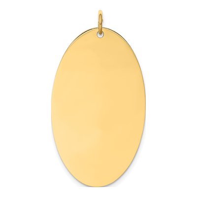 14K Yellow Gold Elliptical Disc Charm