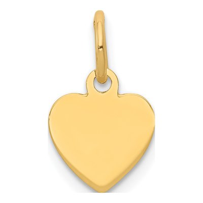 14K Yellow Gold Heart Disc Charm