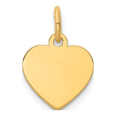 14K Yellow Gold Heart Disc Charm