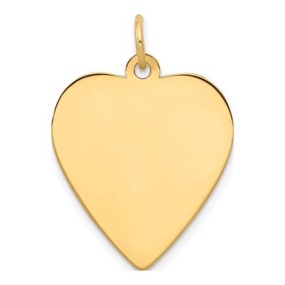 14K Yellow Gold Heart Disc Charm