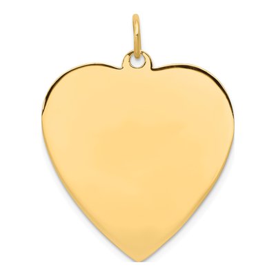 14K Yellow Gold Heart Disc Charm