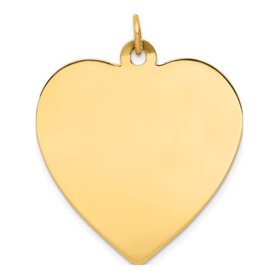 14K Yellow Gold Heart Disc Charm