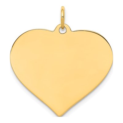 14K Yellow Gold Heart Disc Charm