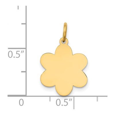 14K Yellow Gold Flower Disc Charm – view 2