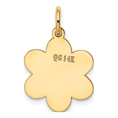 14K Yellow Gold Flower Disc Charm – view 3