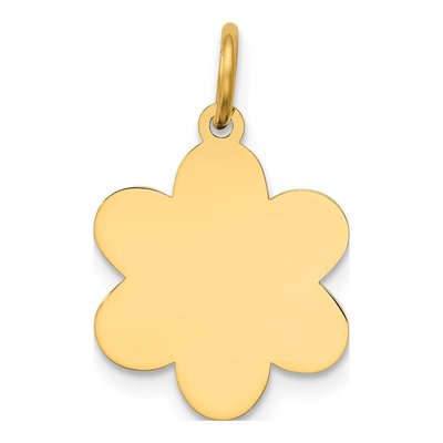 14K Yellow Gold Flower Disc Charm