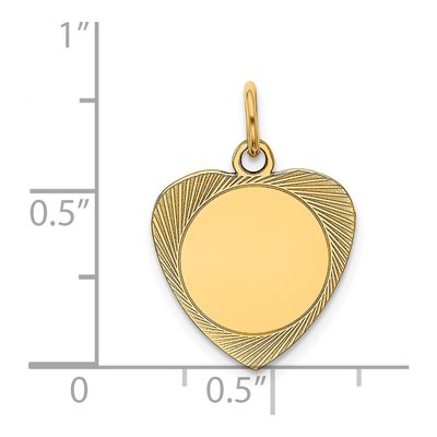 14K Yellow Gold Engravable Heart Disc Charm – view 2