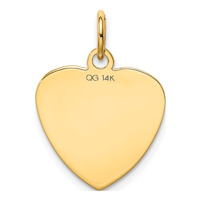 14K Yellow Gold Engravable Heart Disc Charm – view 3