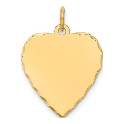 14K Yellow Gold Heart Disc Charm