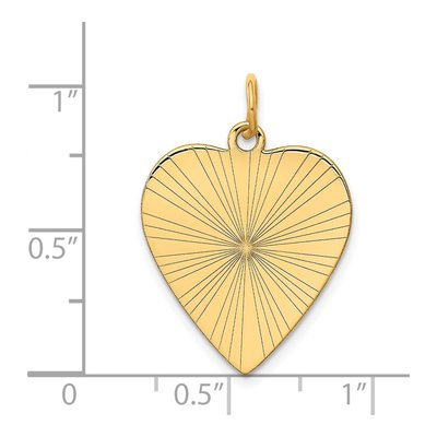 14K Yellow Gold Heart Disc Charm – view 2