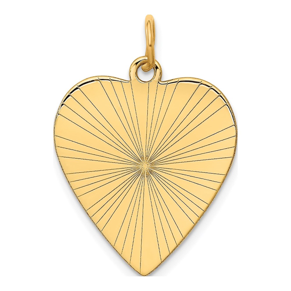 14K Yellow Gold Heart Disc Charm