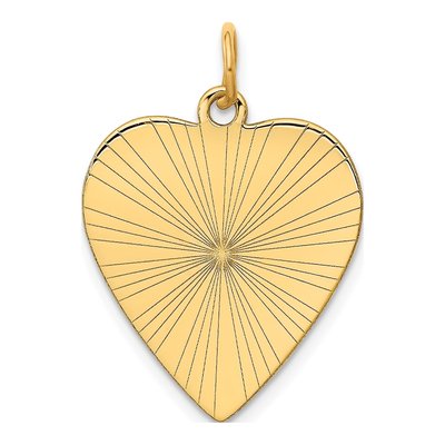 14K Yellow Gold Heart Disc Charm