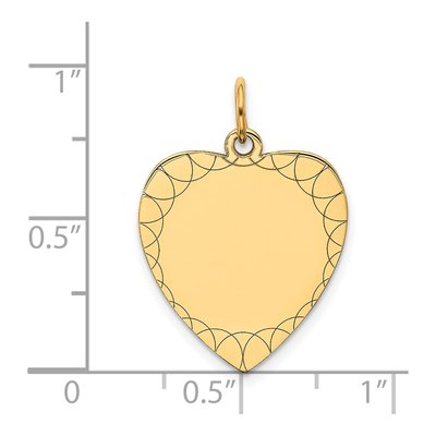 14K Yellow Gold Heart Disc Charm – view 2
