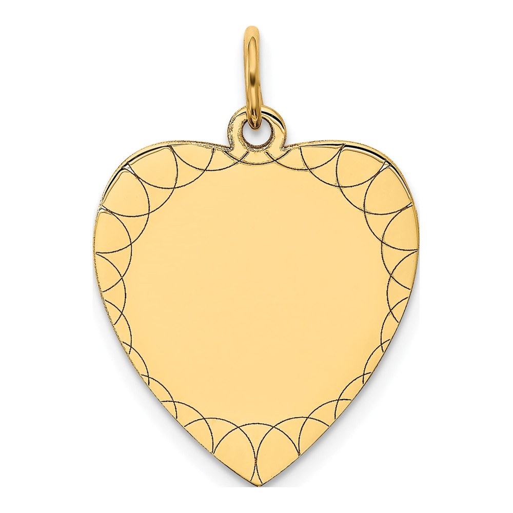 14K Yellow Gold Heart Disc Charm