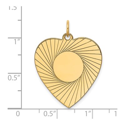 14K Yellow Gold Heart Disc Charm – view 3