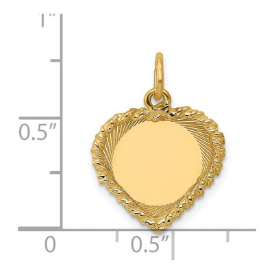 14K Yellow Gold Heart Disc Charm – view 3