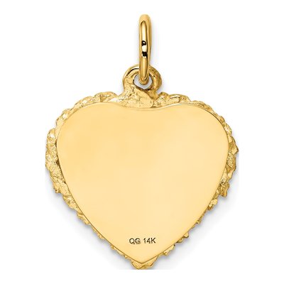 14K Yellow Gold Heart Disc Charm – view 4