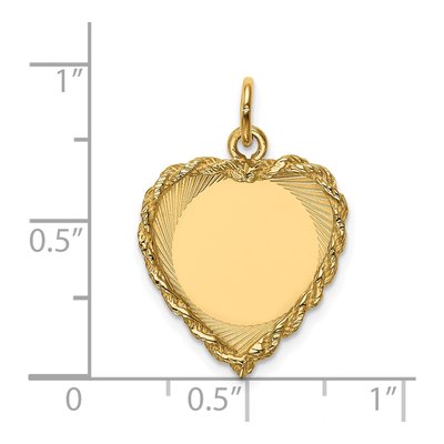 14K Yellow Gold Heart Disc Charm – view 3