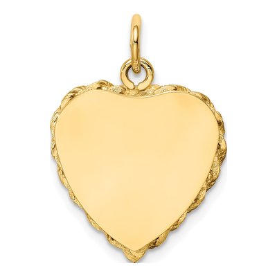 14K Yellow Gold Heart Disc Charm – view 4