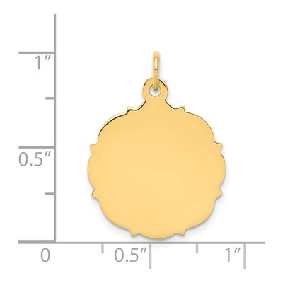 14K Yellow Gold Round Disc Charm – view 3