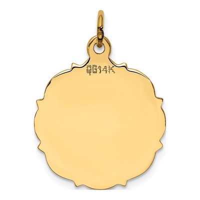 14K Yellow Gold Round Disc Charm – view 4