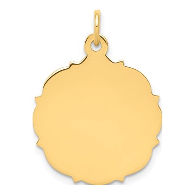 14K Yellow Gold Round Disc Charm