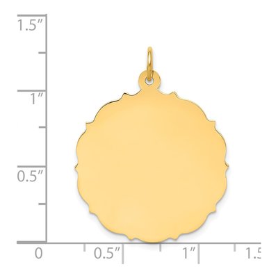 14K Yellow Gold Round Disc Charm – view 3