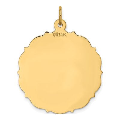 14K Yellow Gold Round Disc Charm – view 4