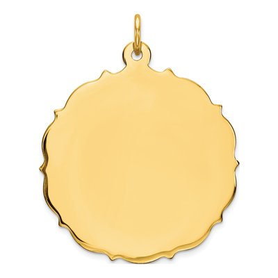 14K Yellow Gold Round Disc Charm