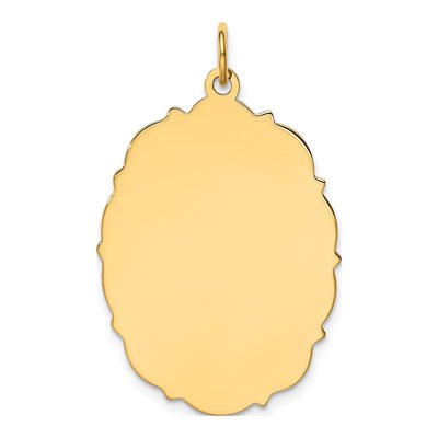 14K Yellow Gold Oval Disc Charm