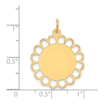 14K Yellow Gold Flower Disc Charm – view 3