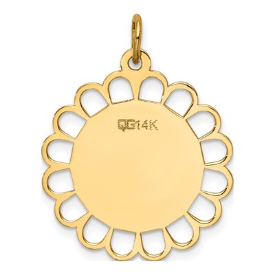 14K Yellow Gold Flower Disc Charm – view 4