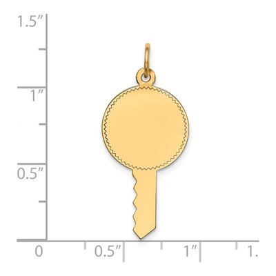 14K Yellow Gold Key Disc Charm – view 2