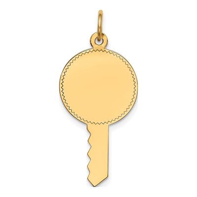 14K Yellow Gold Key Disc Charm