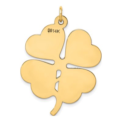 14K Yellow Gold Clover Disc Charm – view 3