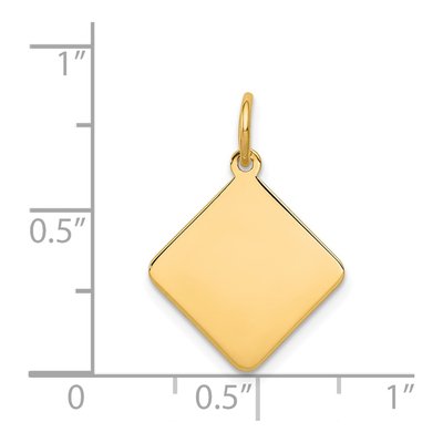 14K Yellow Gold Diamond-Shape Disc Charm – view 2