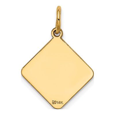 14K Yellow Gold Diamond-Shape Disc Charm – view 3