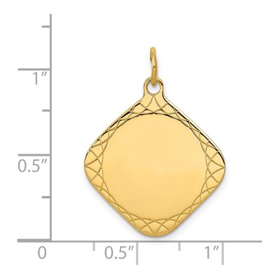 14K Yellow Gold Diamond-Shaped Disc Charm – view 3