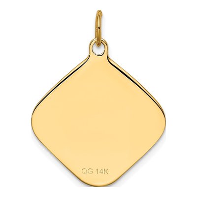 14K Yellow Gold Diamond-Shaped Disc Charm – view 4