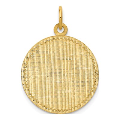 14K Yellow Gold Round Disc Charm