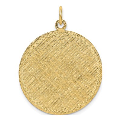 14K Yellow Gold Round Disc Pendant