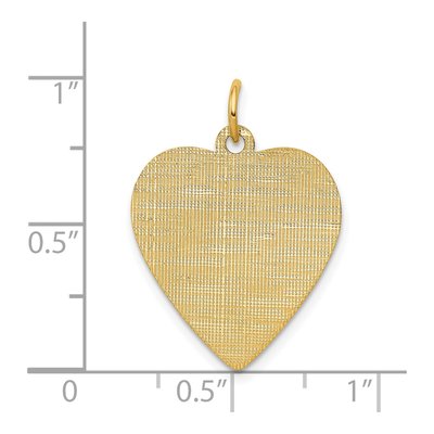 14K Yellow Gold Heart Disc Charm – view 2