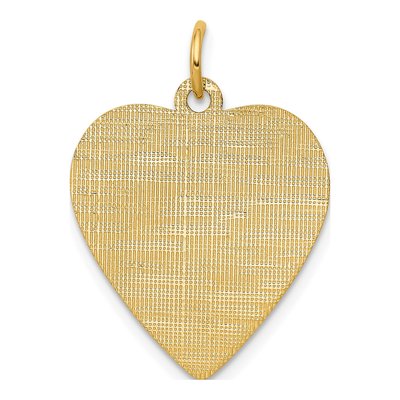 14K Yellow Gold Heart Disc Charm