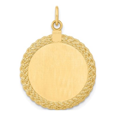 14K Yellow Gold Patterned Disc Charm – view 4