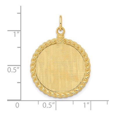 14K Yellow Gold Patterned Disc Charm – view 5