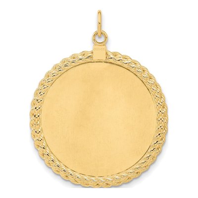14K Yellow Gold Round Disc Pendant – view 3