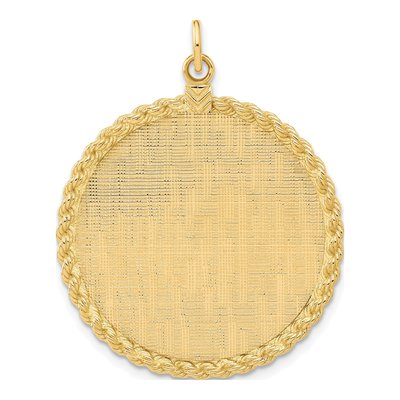 14K Yellow Gold Round Disc Pendant
