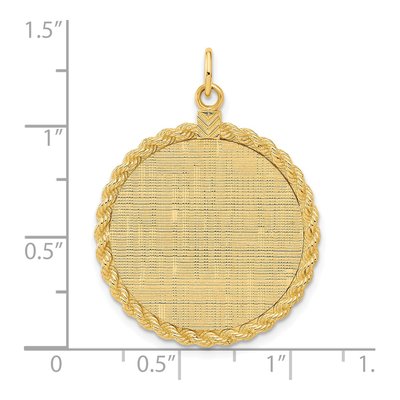 14K Yellow Gold Round Disc Pendant – view 4